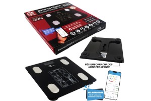 Balança Digital Bioimpedância Bluetooth Aplicativo com Parâmetros Saúde