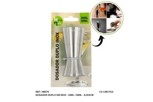 HM576 COPO DOSADOR DUPLO 25/50ML INOX