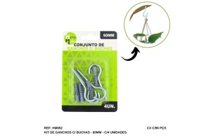 HM652 CONJUNTO DE GANCHOS C/BUCHAS C/4PCS