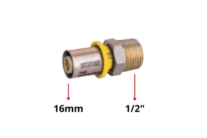 Conector Macho Gás Multicamada 16mm x 1/2