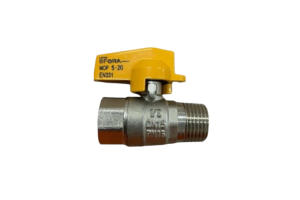 Válvula Esfera Gás Reta Borboleta Curta Macho x Fêmea 1/2