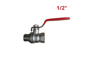 Válvula Esfera Água Alavanca Vermelha Macho x Fêmea 1/2