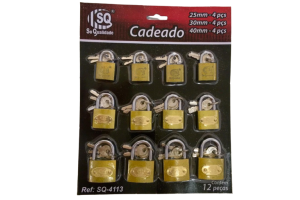 SQ4113 CARTELA CADEADO 25/30/40 DUZIA