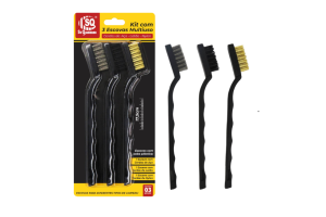 KIT 3 ESCOVAS DE AÇO MULTIUSO 17,5 CM