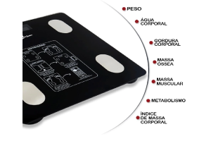 Balança Digital Bioimpedância Bluetooth Aplicativo com Parâmetros Saúde