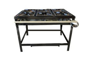Fogão Industrial alta pressão 06 bocas 40x40 - Linha FORT