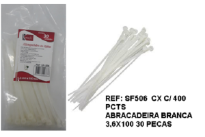 SF506 ABRACADEIRA BRANCA 3,6 X 100 30 PCS